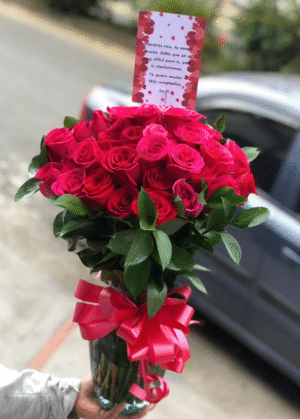 Jarrón X50 rosas R125