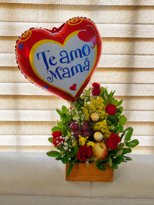 Arreglo con fruta y 2 Ferreros R132